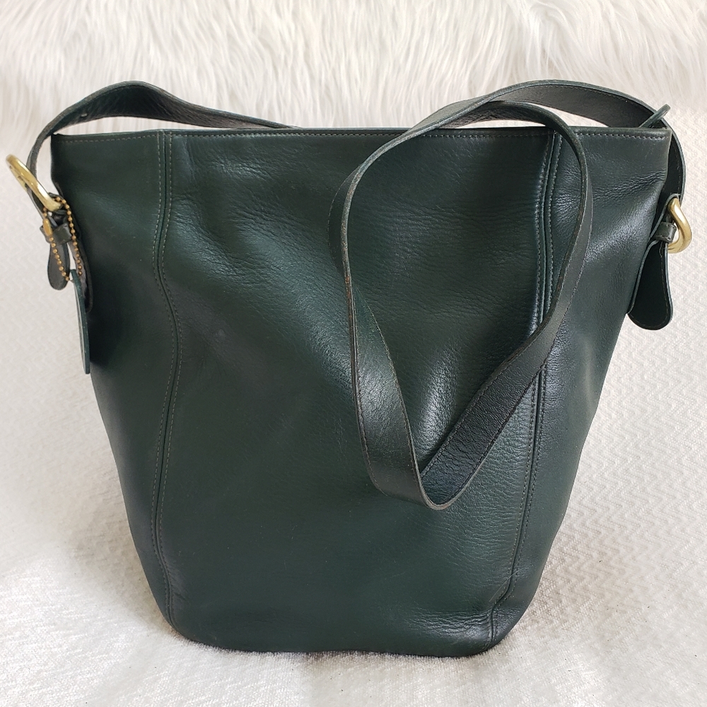 Vintage Coach Monterey Hunter Green Leather Hobo Bag